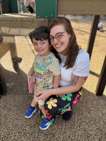 Nicole Kelly with her son William